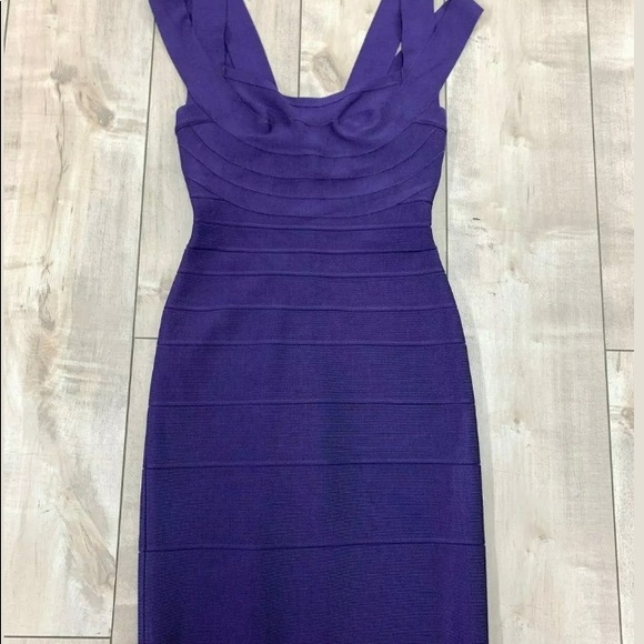 Hervé Léger purple bandage midi length dress small - Picture 5 of 6